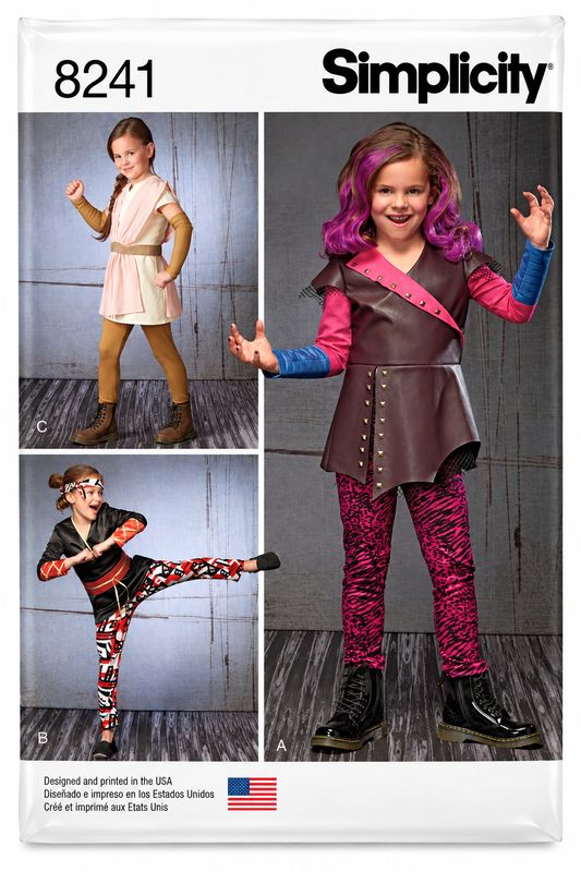 ⚔️ Simplicity 8241 – Barnkostymer fantasy &amp; ninja – 3–8 år