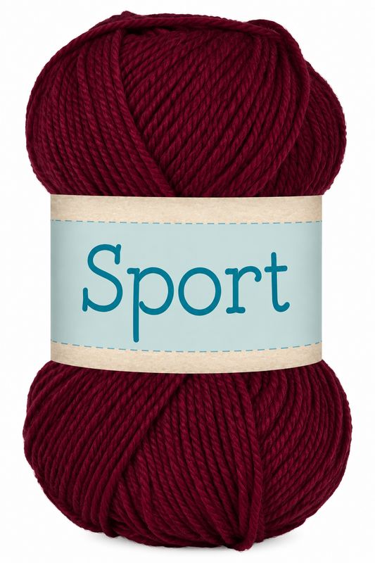🧶 Falkgarn Sport 100 g – 1036 Vinröd