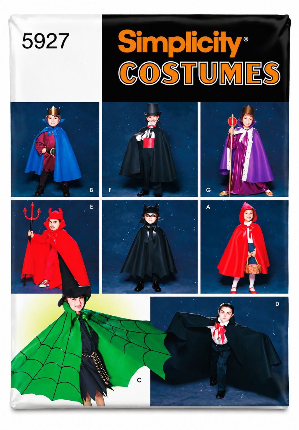 🎃 Simplicity 5927 – Halloween- &amp; maskeradkostymer barn – storlek S–L