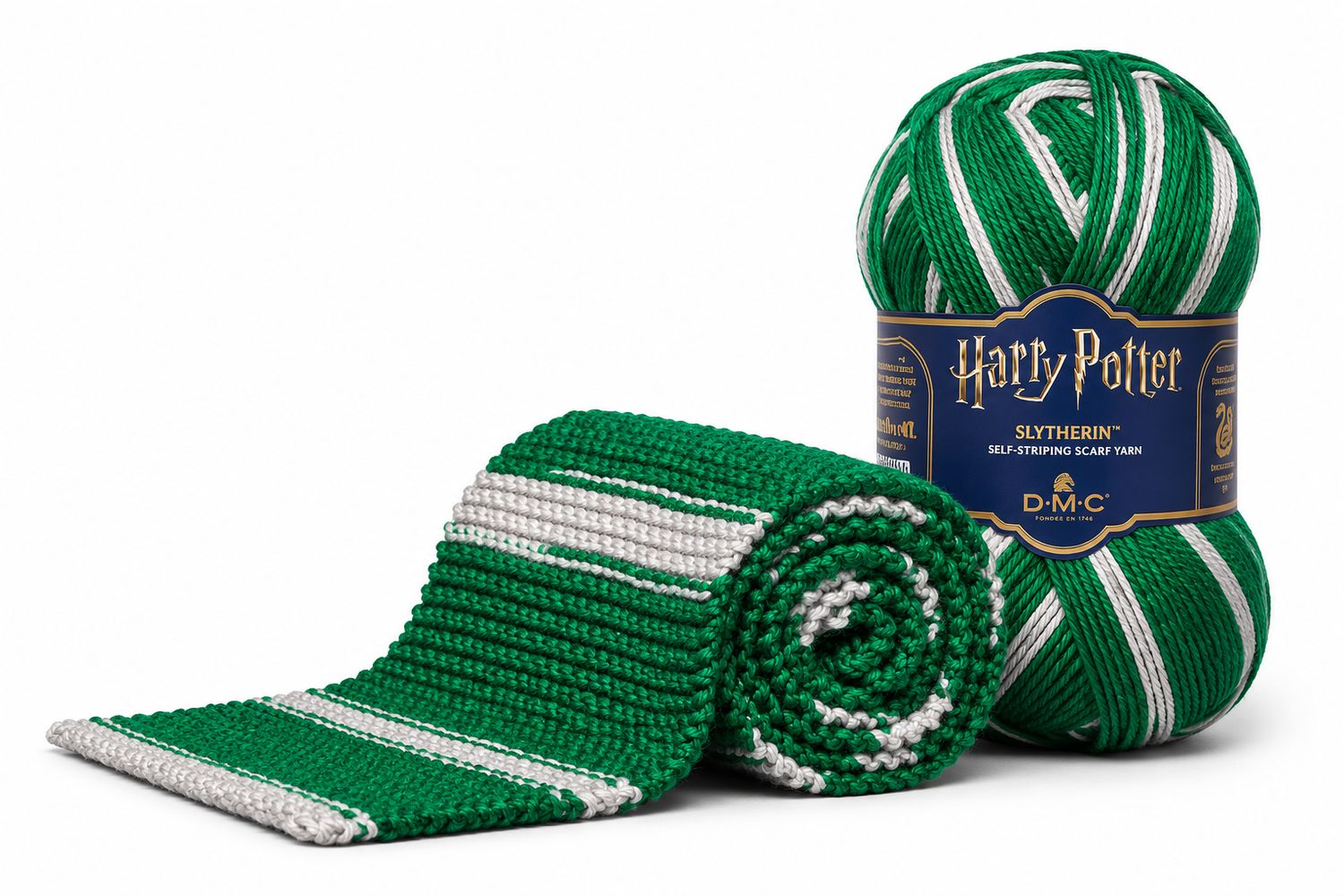 🐍 DMC Harry Potter Slytherin – Självrandande garn till Hogwarts-halsduk 300 g