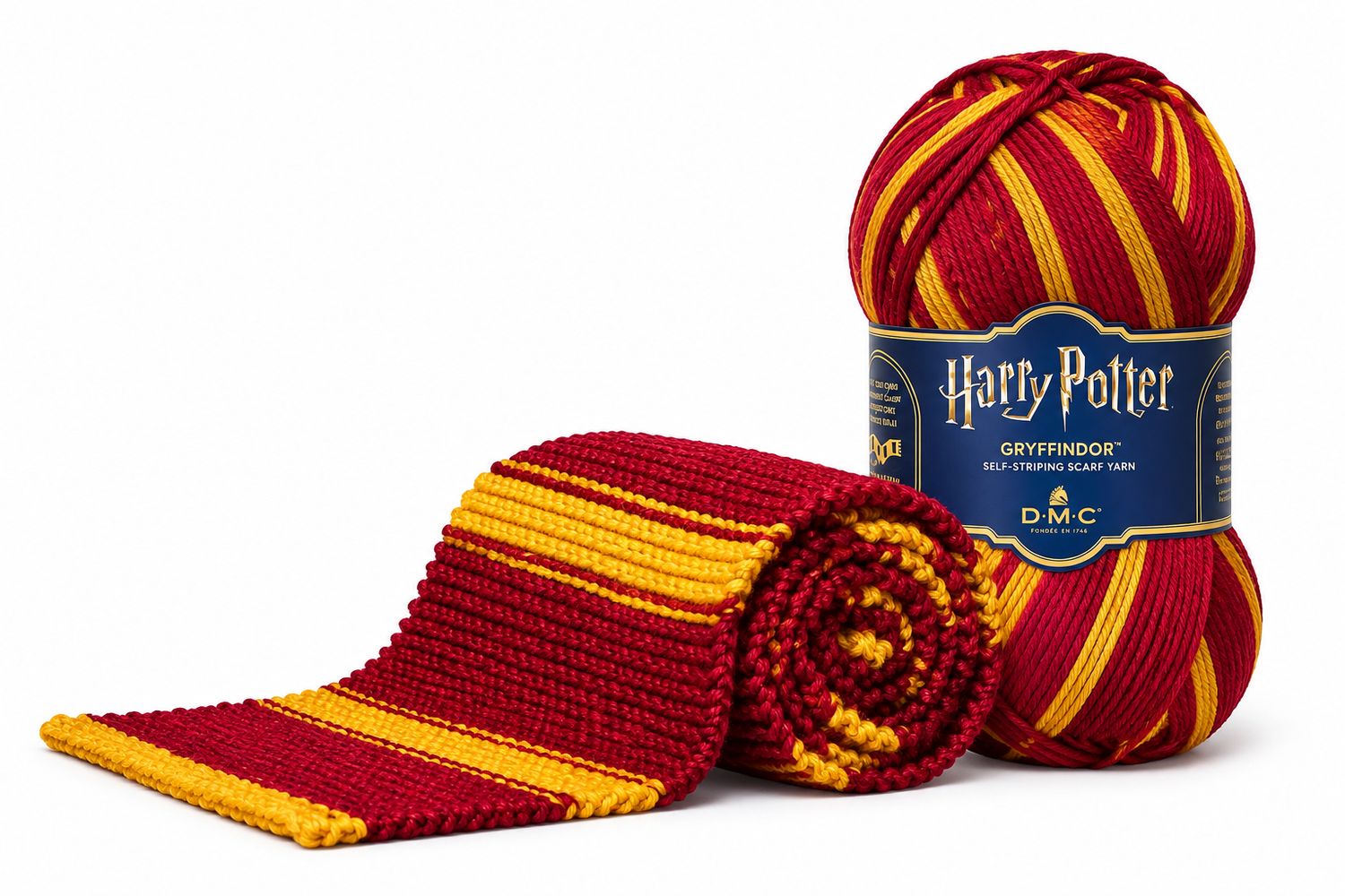 🦁 DMC Harry Potter Gryffindor – Självrandande garn till Hogwarts-halsduk 300 g
