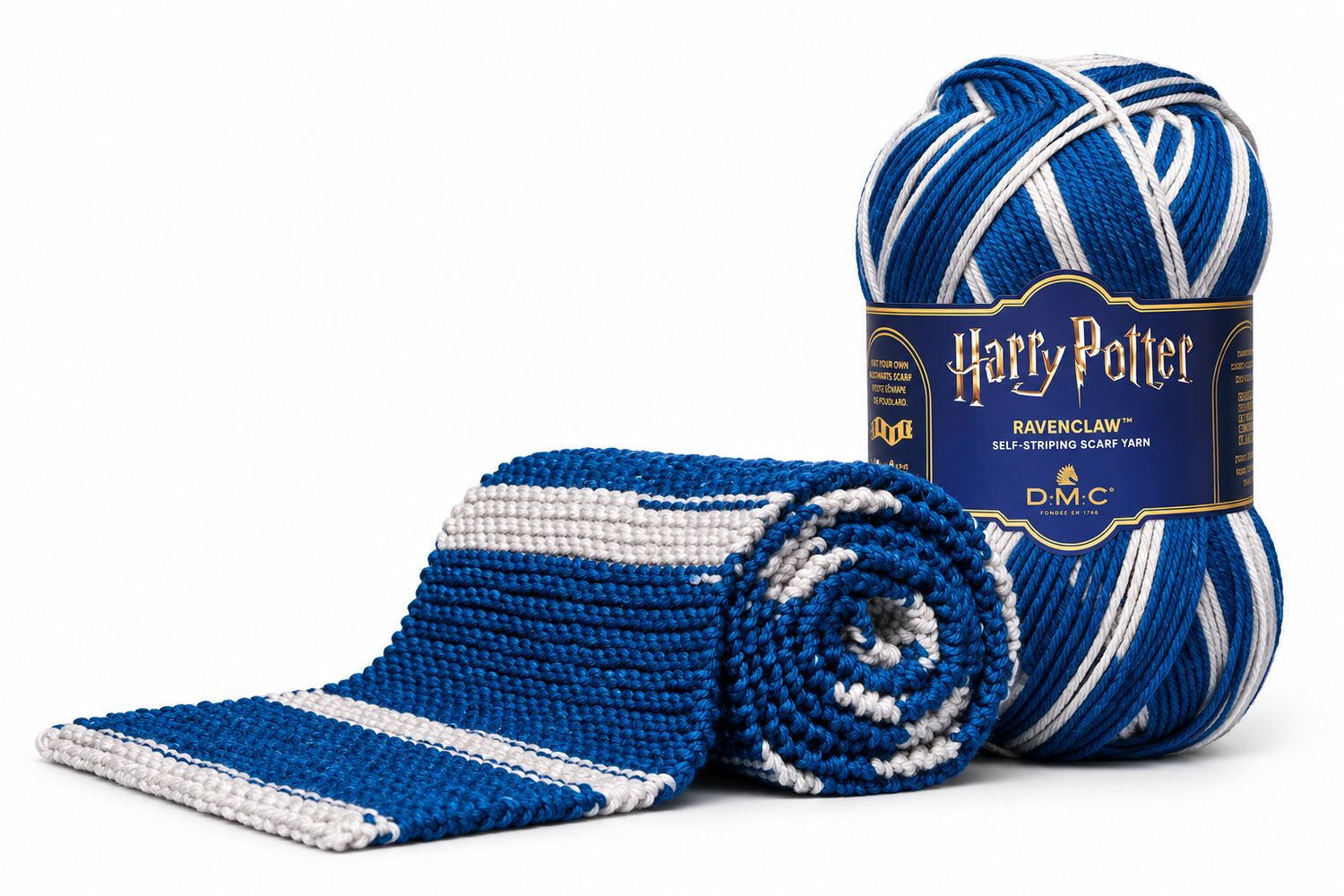 🦅 DMC Harry Potter Ravenclaw – Självrandande garn till Hogwarts-halsduk 300 g