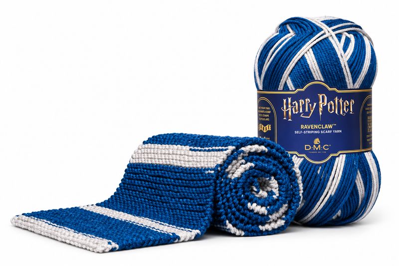 🦅 DMC Harry Potter Ravenclaw – Självrandande garn till Hogwarts-halsduk 300 g