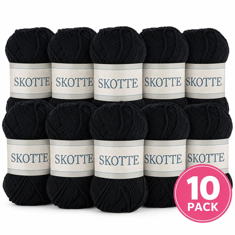 Falkgarn Skotte 012 Svart – Akrylgarn 50 g | Outlet &amp; 10-pack