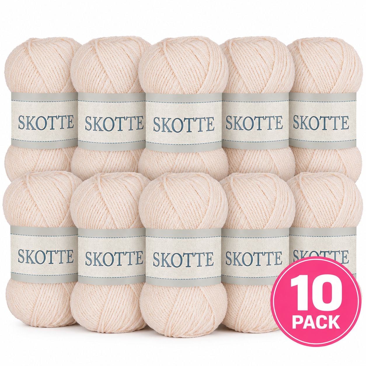 Falkgarn Skotte 010 Ecru – Akrylgarn 10-pack 500 g | Outlet