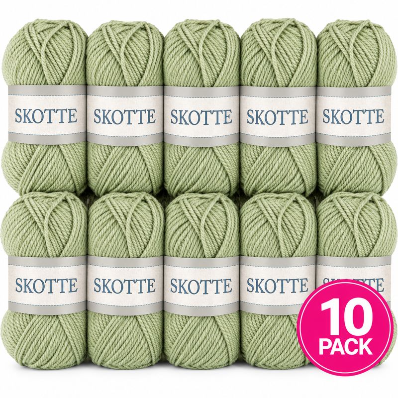 Falkgarn Skotte 869 Dimgrön – Akrylgarn 10-pack 500 g | Outlet