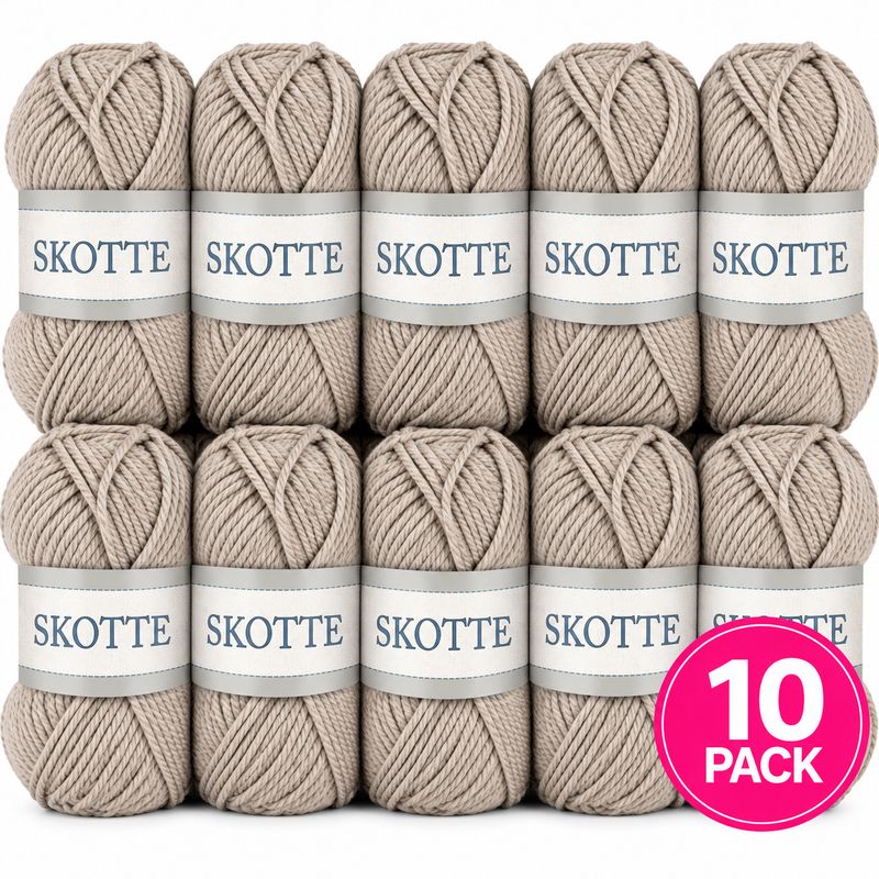 Falkgarn Skotte 873 Beige – Akrylgarn 10-pack 500 g | Outlet