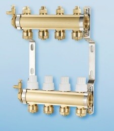 Коллекторный латунный блок без расходомеров IFAN  3,4,5,6,8,10 выходов G1/2&quot;