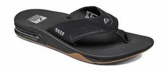 Reef Fanning, Size: 9, Color: Black/Silver