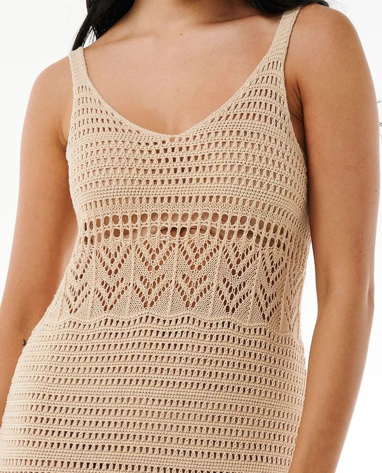 Rip Curl Sea of Dreams Crochet Maxi Dress, Size: M, Color: Natural