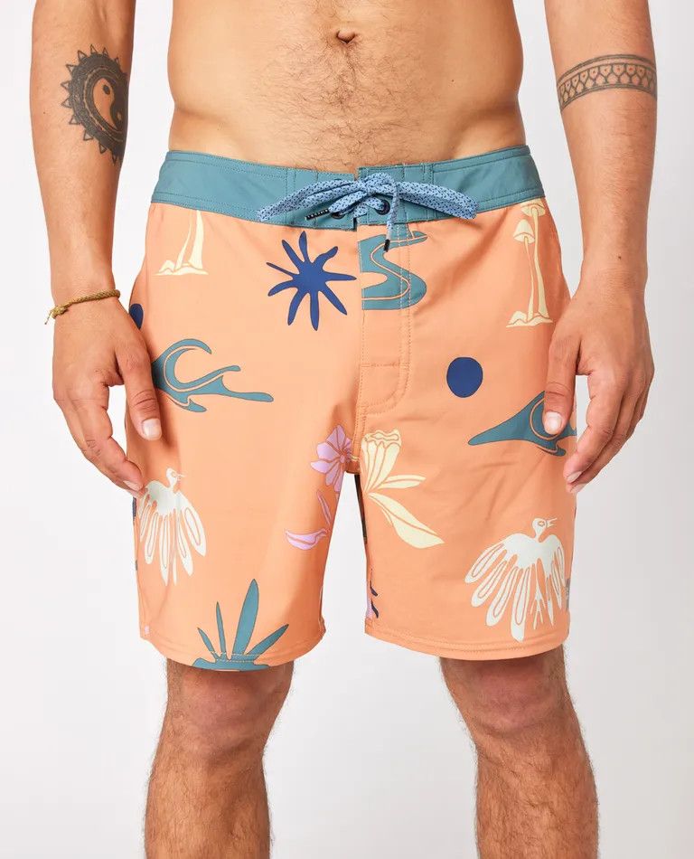 Rip Curl Mirage Retro Dunes Board Shorts, Size: 28, Color: Clay