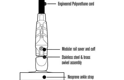 FCS Ankle Leash, Race Regular, 12'6-14'