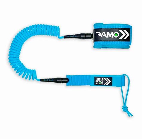 Vamo, Coiled SUP Leash, Color: Blue, Size: 10&#39;