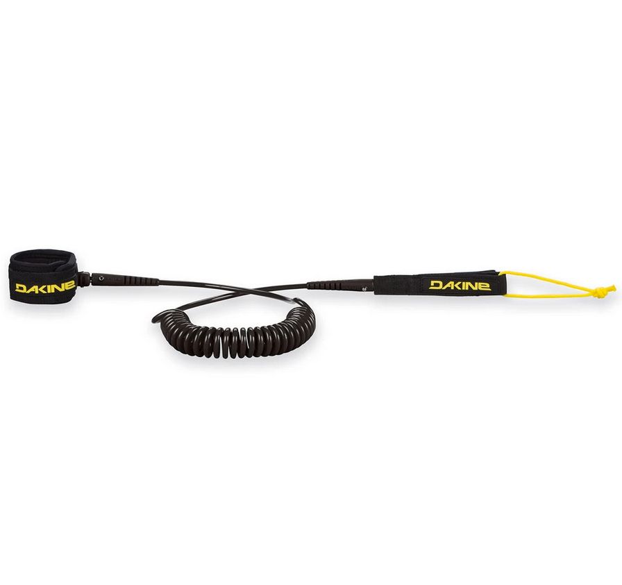 Dakine, SUP Coil Leash, Ankle, Color: Black/Yellow, Size: 3/16&quot;