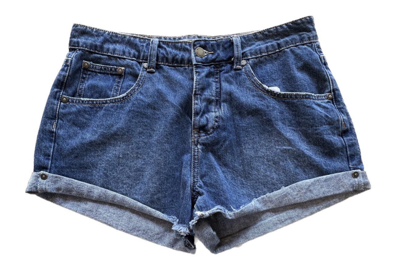 Rip Curl Amy High Waist Denim Short, Size: 28, Color: Dark Blue