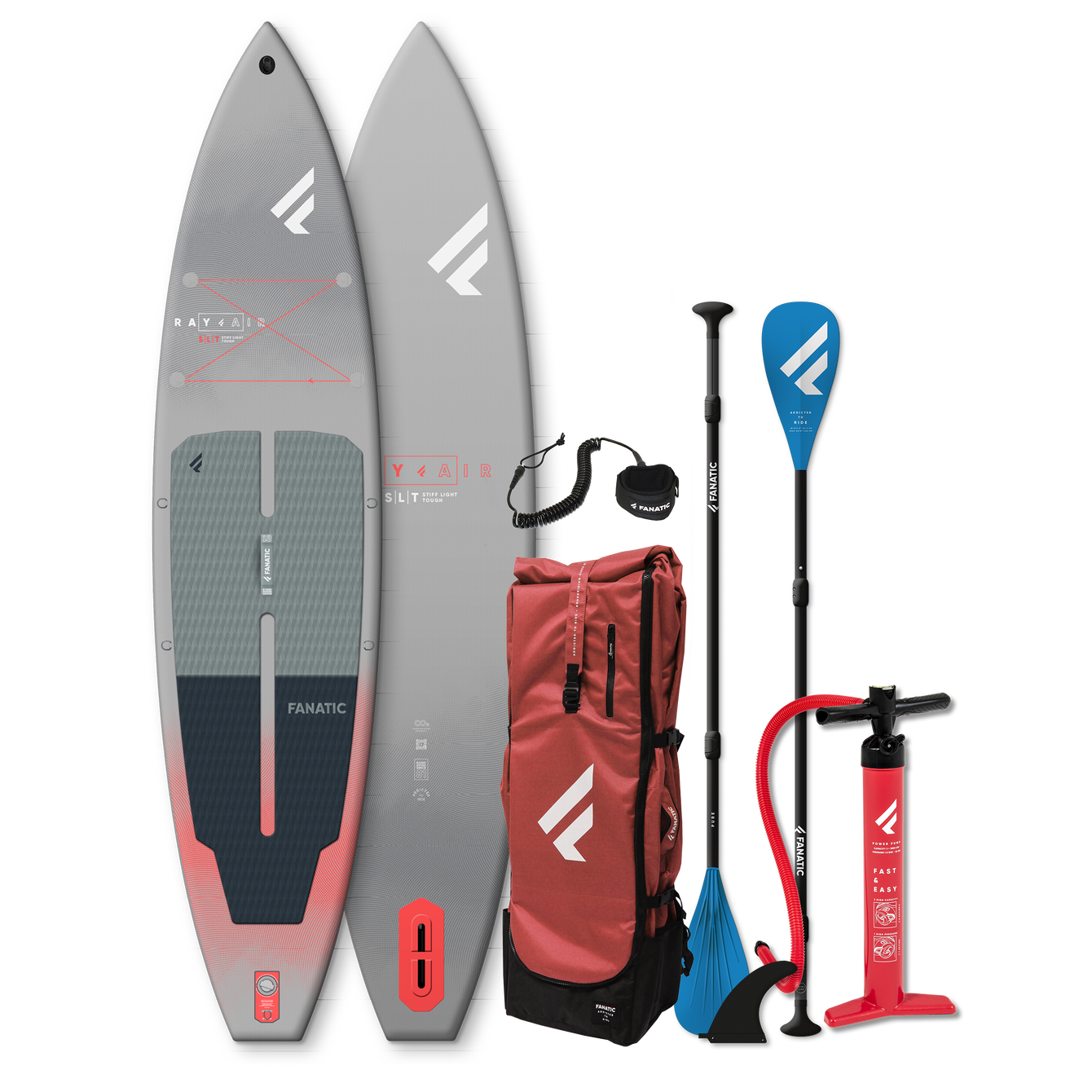 Fanatic, Ray Air SLT Package, Size: 11&#39;6 x 31&quot;, Color: Grey/Red