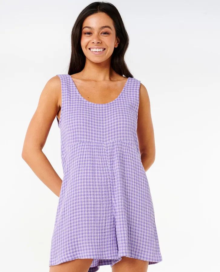 Rip Curl Premium Surf Check Romper, Size: S, Color: Purple