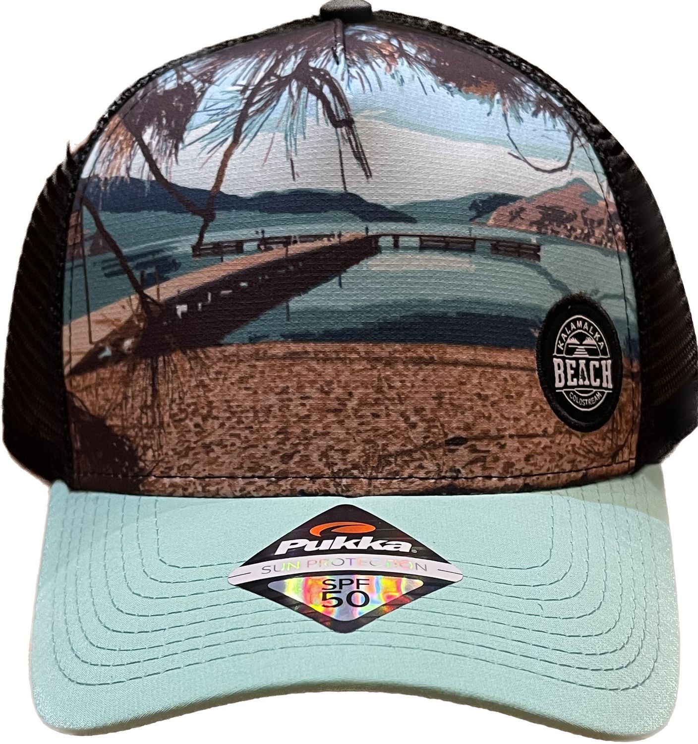 Kalavida Kal Beach Trucker Hat, Color: Seafoam, Size: Standard