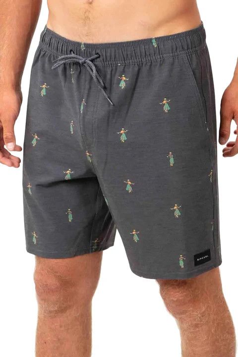 Rip Curl Hula Breach Volley 18&quot; Board Shorts, Color: Black, Size: S