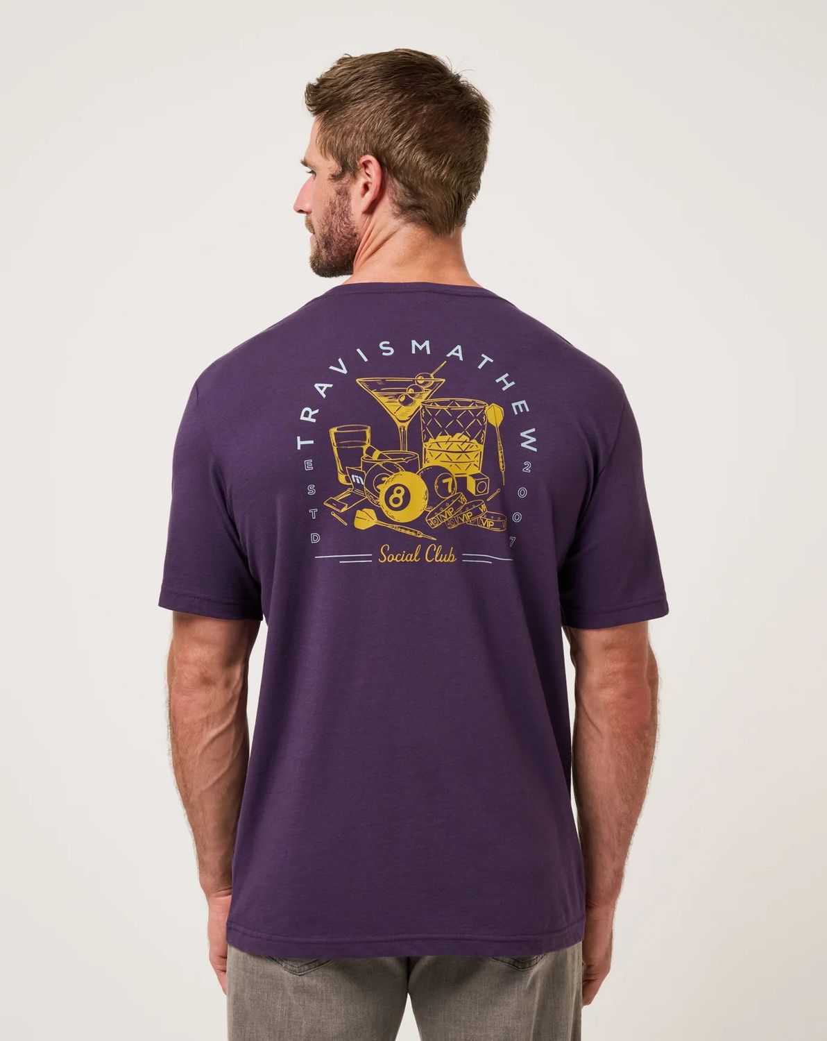 Travis Mathew Social Hour T-Shirt, Color: Purple Velvet, Size: M