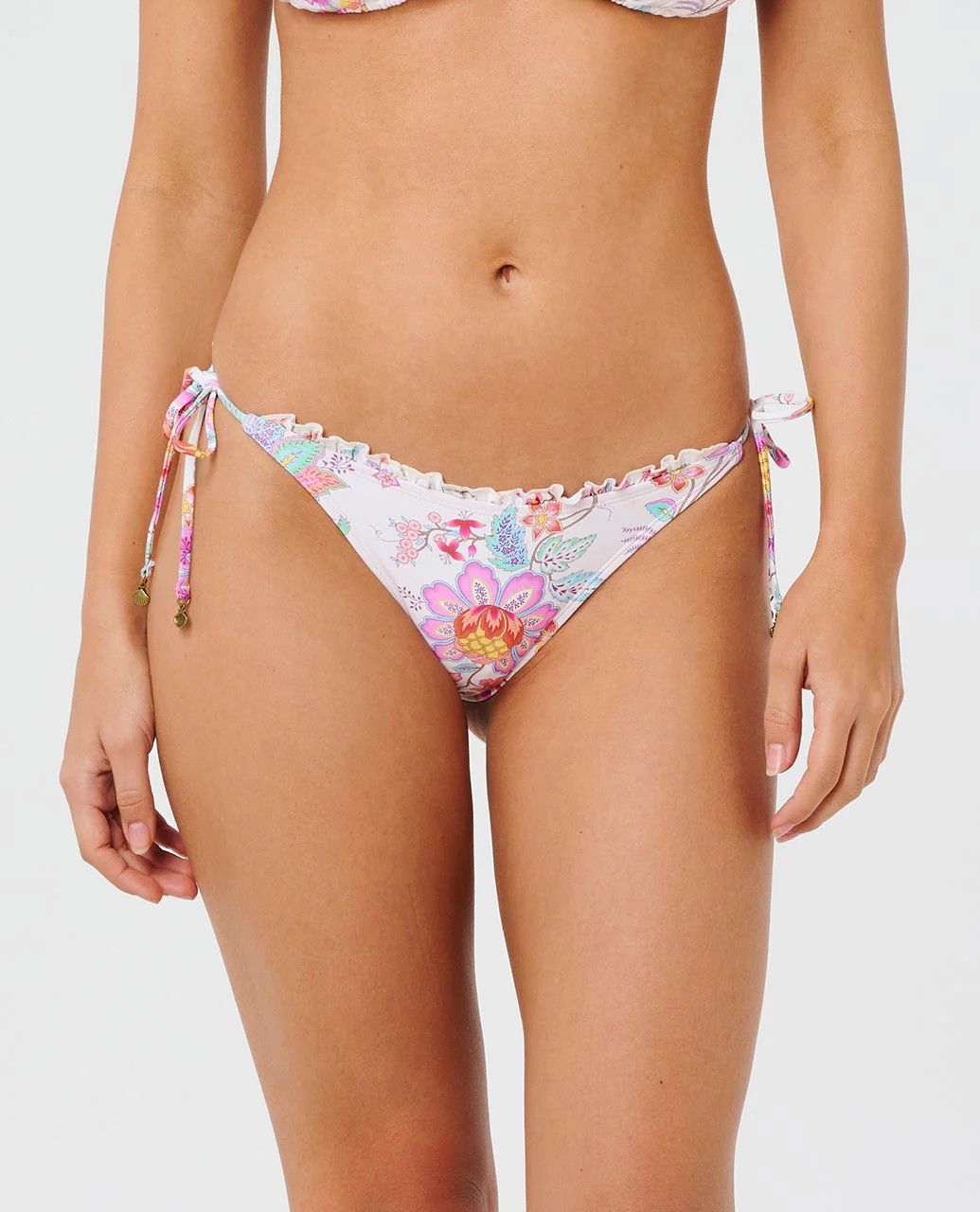 Rip Curl, Half Moon Bay Tie Side Skimpy, Color: Bone, Size: XS