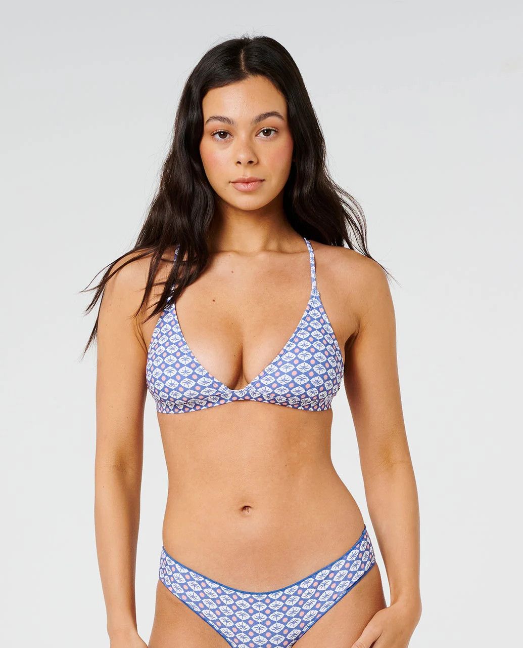 Rip Curl, Party Wave Xback Triangle Bikini Top, Color: Vintage Blue, Size: XS