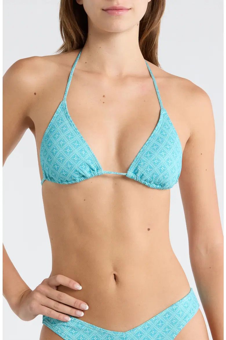 Rip Curl, Moon Geo Sliding Tri Bikini Top, Color: Blue, Size: XS