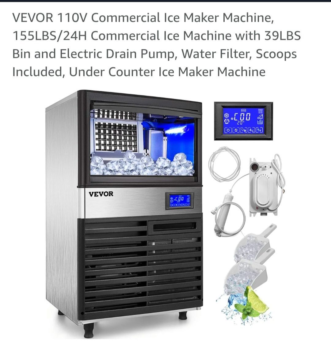 Vevor Commercial Ice Maker 155LBS 242HRS