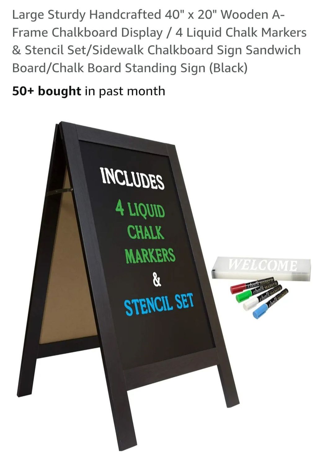 Handcrafted 40X20 Wooden Chalkboard
