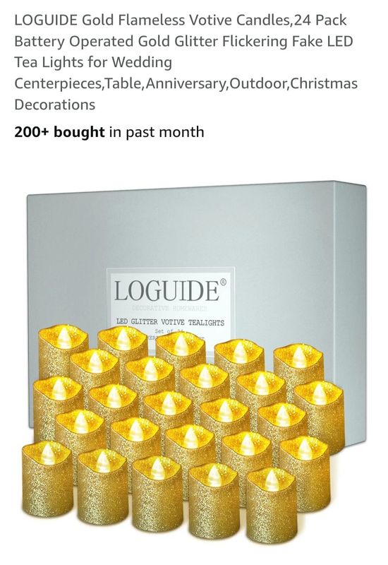Gold Flameless LED Candles (24 ct) Gold Flameless LED Candles (24 ct)