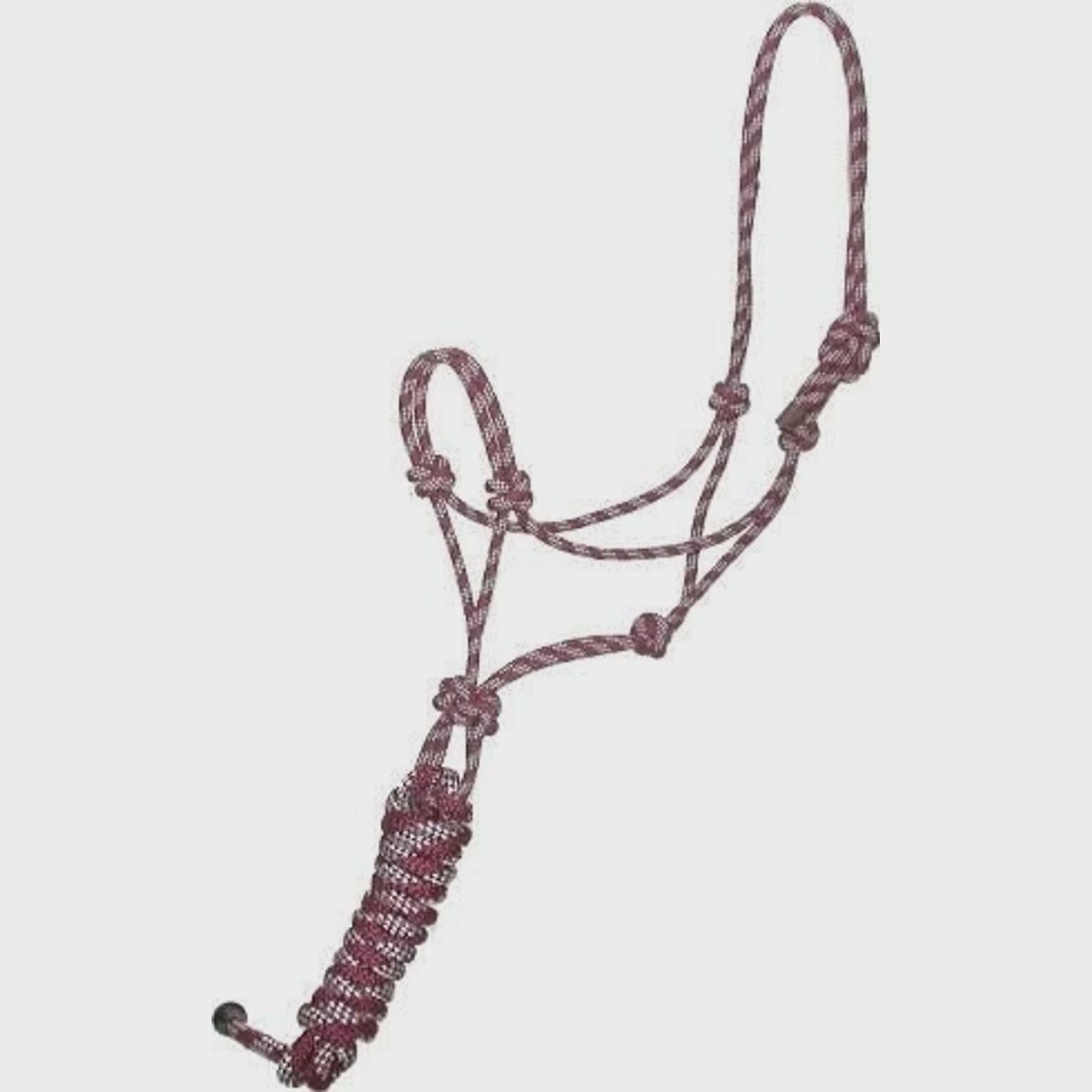Rope Halter w/ 10ft Lead Rope, color: Burgundy/Gray