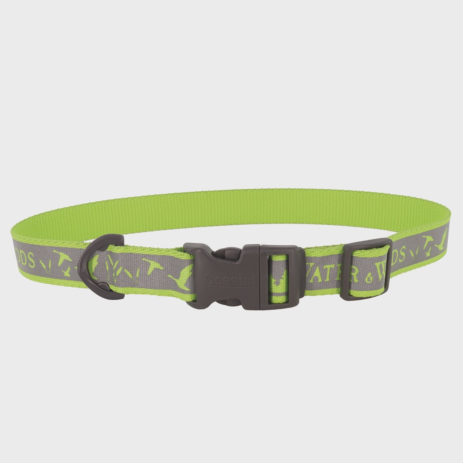 Water &amp; Woods Reflective Dog Collar, Size &amp; Color: Med/Neon Green
