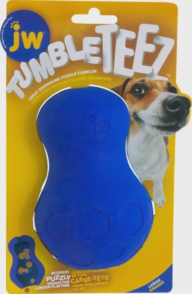 TumbleTeez Treat Dog Toy, Size &amp; Color: Lrg/Blue
