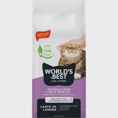 World's Best Cat litter Multiple Cat Clumping, Lavender, Size: 8lbs