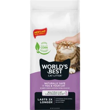 World's Best Cat litter Multiple Cat Clumping, Lavender, Size: 8lbs