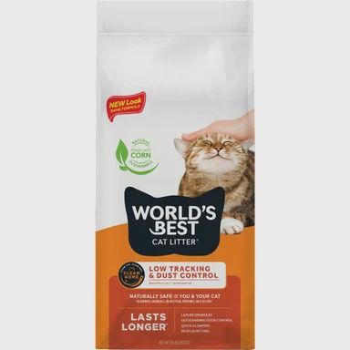 World's Best Cat Litter Low Track &amp; Dust Control, Unscented, Size: 8lbs