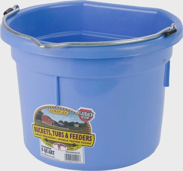8 Qt Flat Back Bucket, color: Berry Blue