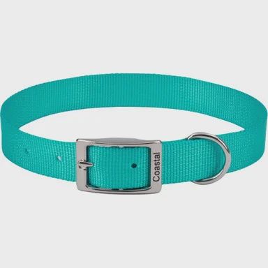 Single Ply Dog Collar, Size &amp; Color: Teal- 3/4 X 18in