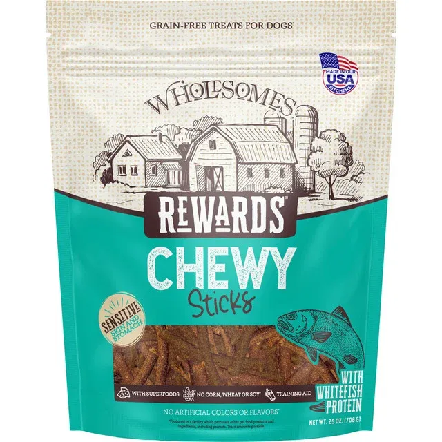 Wholesomes Rewards Chewy Sticks Whitefish, Size: 25oz