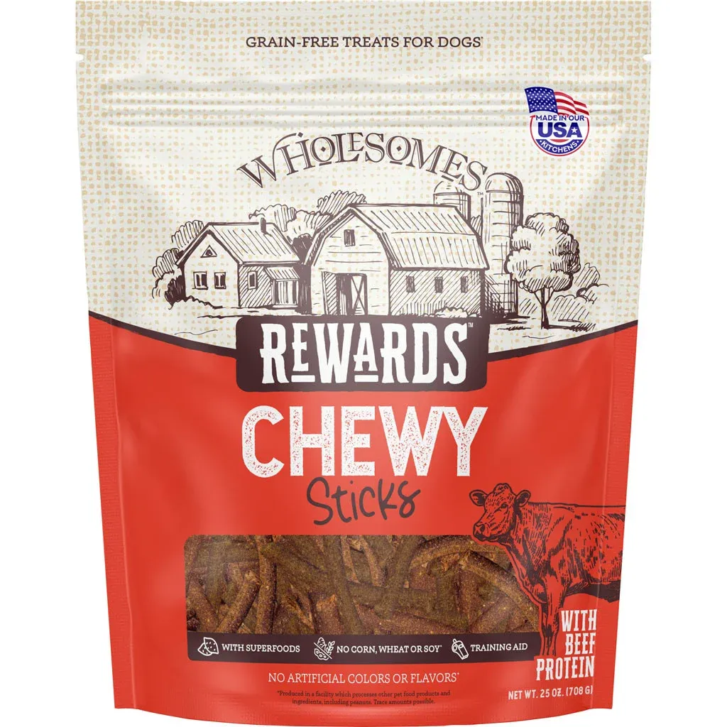 Wholesomes Rewards Chewy Sticks Beef, Size: 25oz