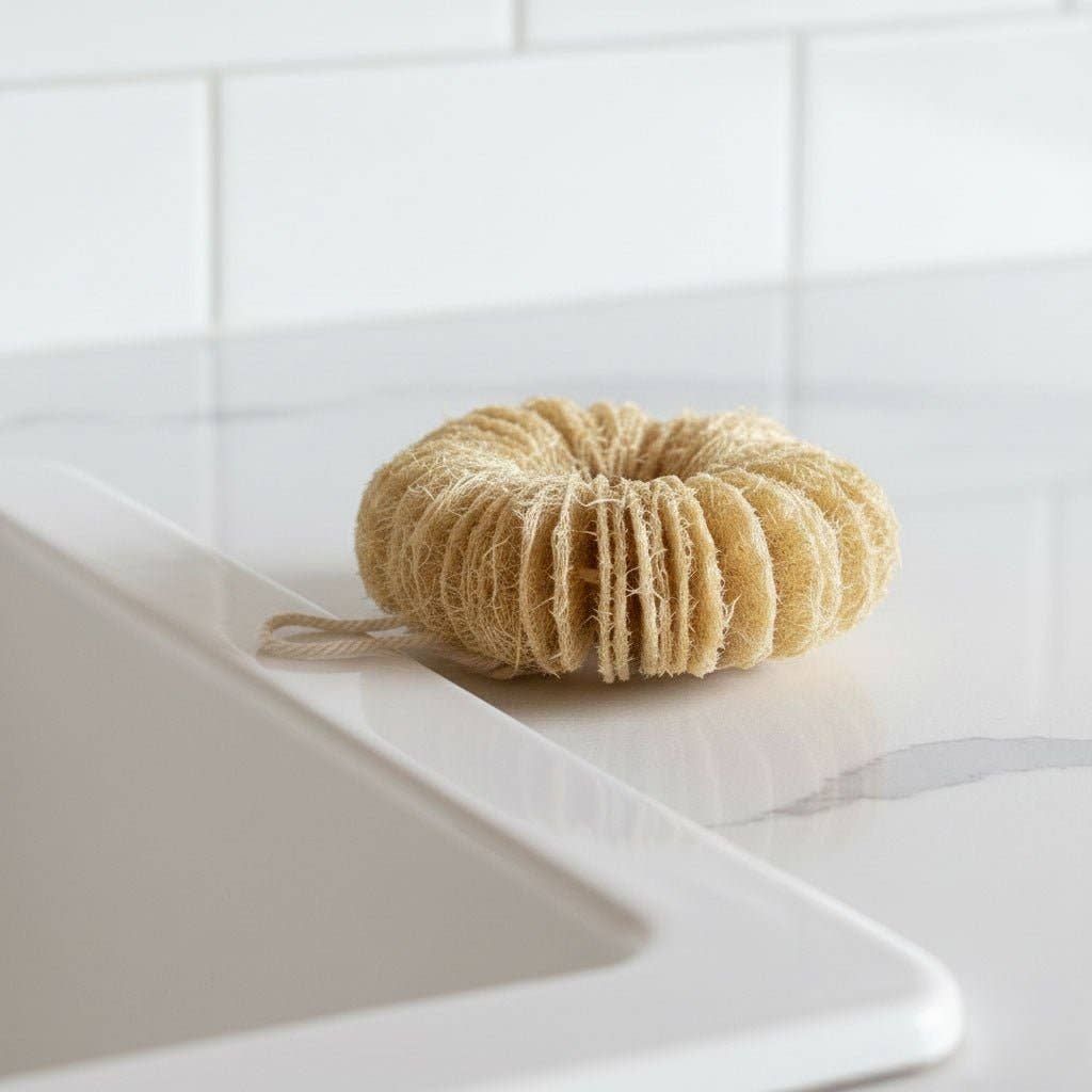 Natural Loofah Ring Dish Scrubber