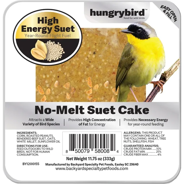 Hungrybird No-Melt Suet Cake, Flavor: High Energy