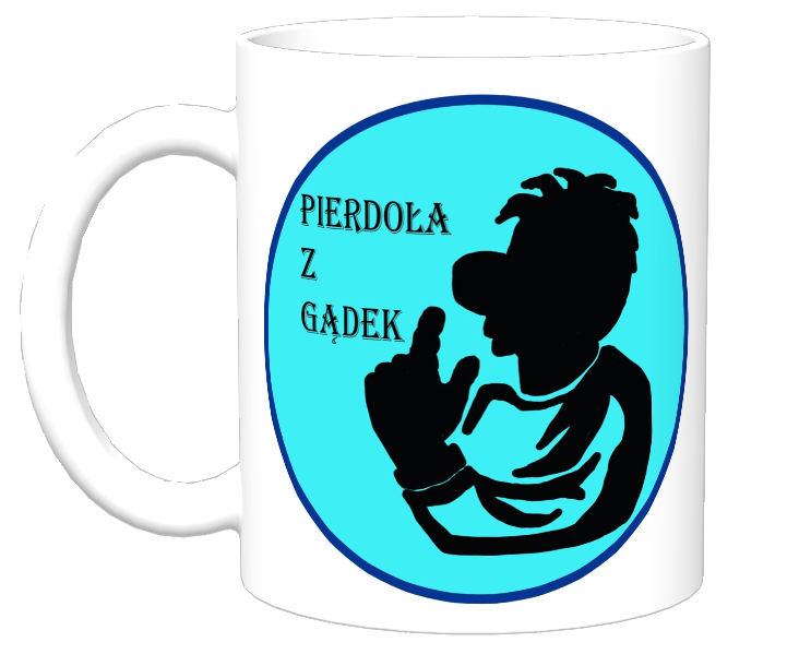 Kubek z nadrukiem - PIERDOŁA Z GĄDEK (nośnik słownictwa gwary poznańskiej)