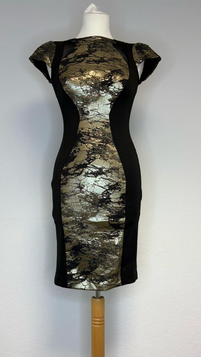 Kleid Gold/schwarz