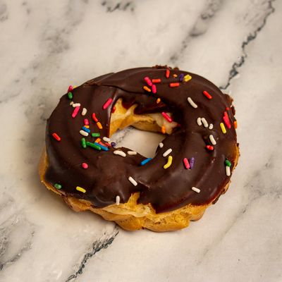 ​Choux Pastry Ring with Pastry Cream and Chocolate Glaze