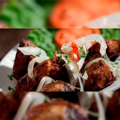 Fried pork chunks