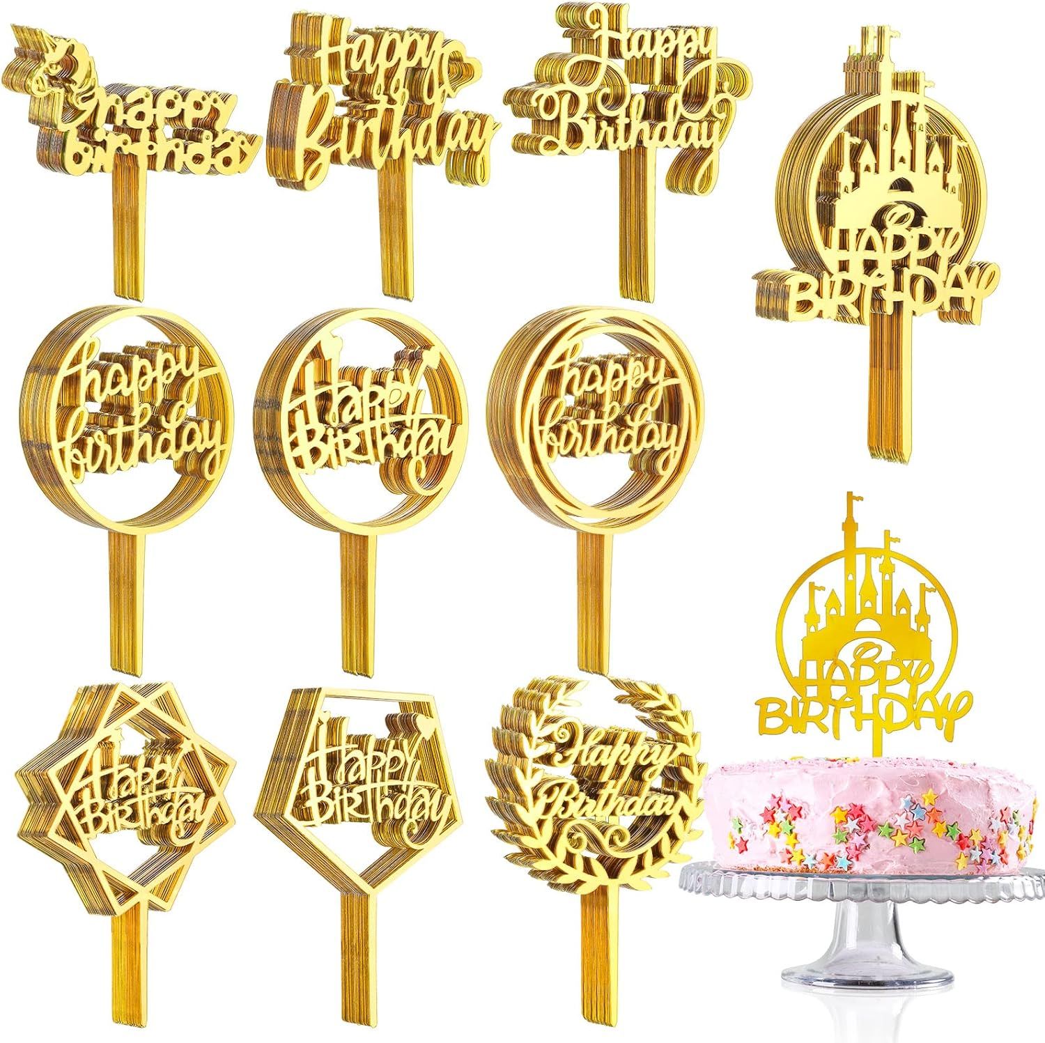 Topper de Acrilico Dorado