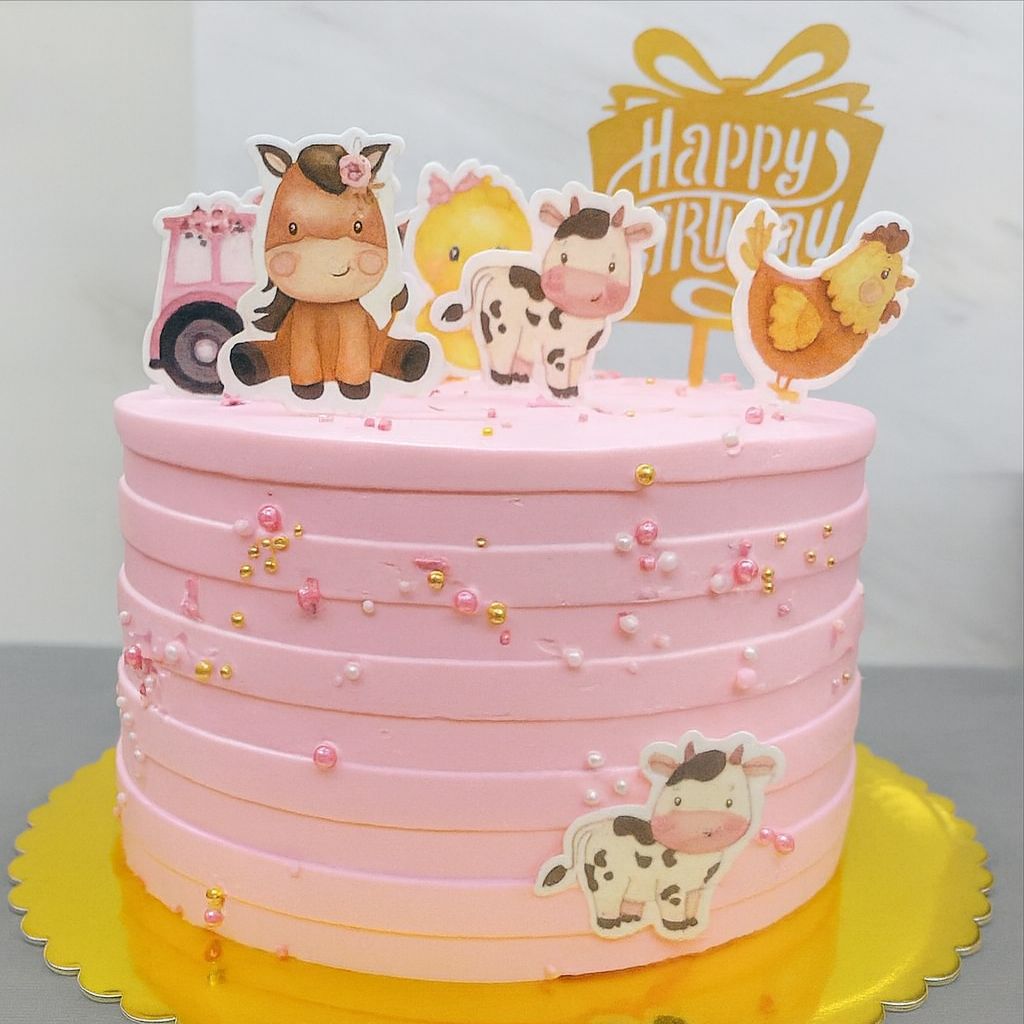 Cake temática de granja para niñas