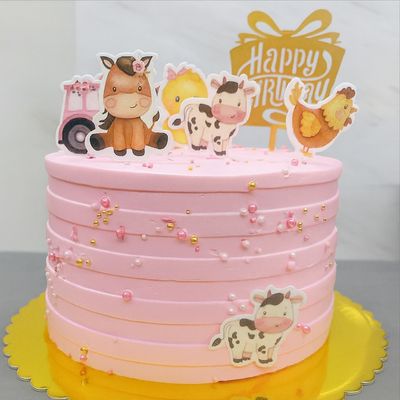 Cake temática de granja para niñas