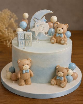 Cake Temático de Ositos Azules